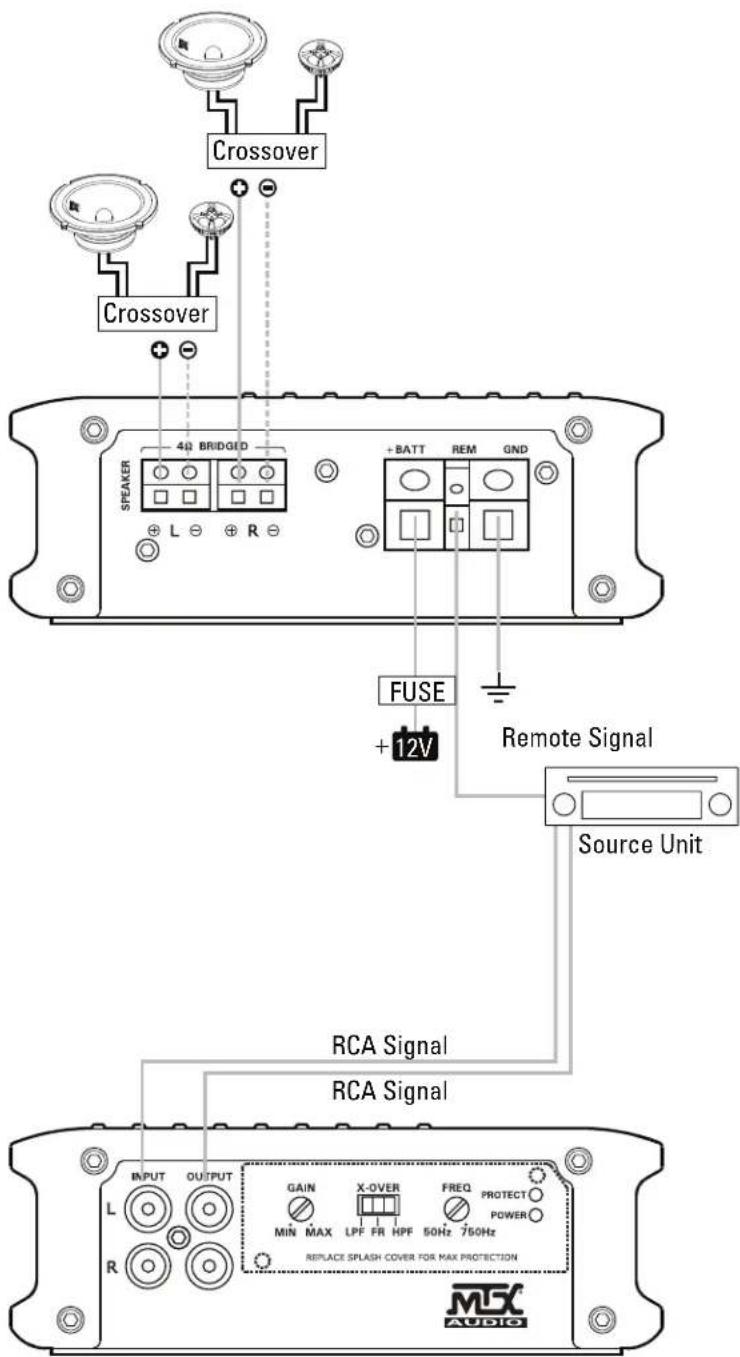MTX Audio Thunder Marine WET75.4 - WIRING DIAGRAM - 1