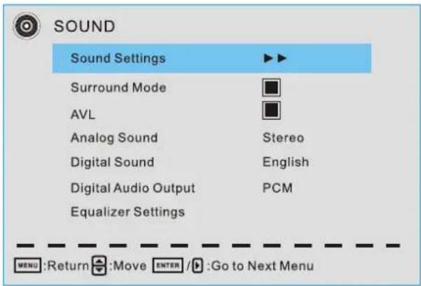 Proscan PLDED5066A - Sound Menu - 1