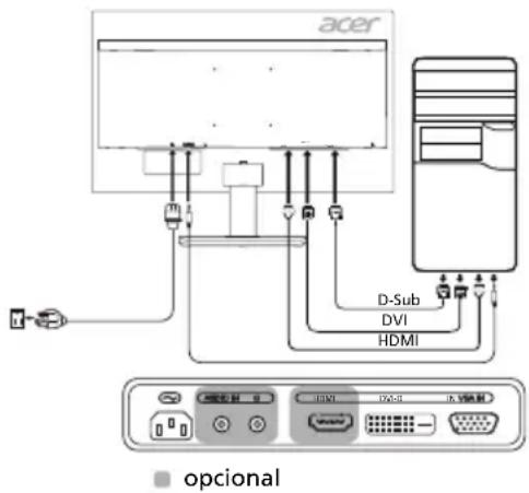ACER KA241Y - Ligar o monitor a um computador - 1