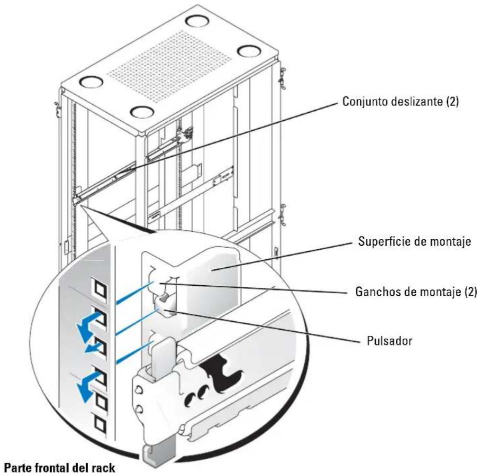 DELL PowerEdge 2850 - Instalación de los conjuntos deslizantes RapidRails - 1