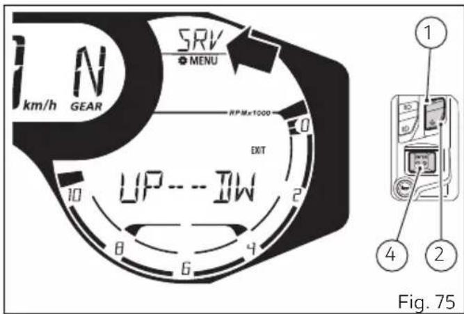 DUCATI 1100 Dark PRO (2021) - Indication seuils du Service (SRV) - 1