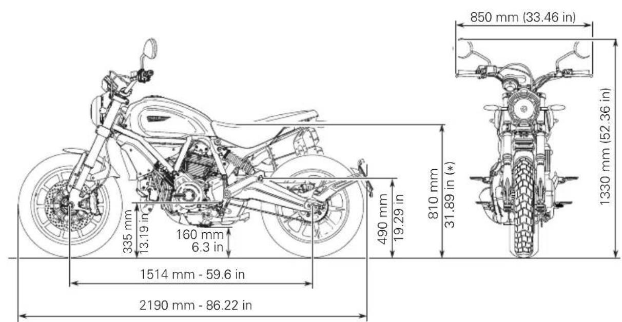 DUCATI 1100 Dark PRO (2021) - Dimensions - 1