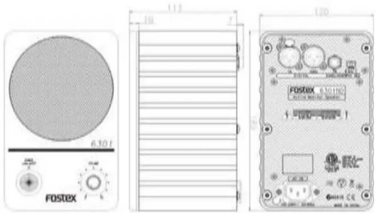 FOSTEX 6301N - Dimensional drawings - 2