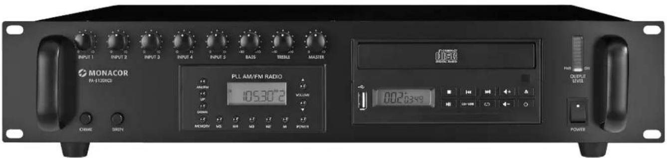 Monacor PA8120RCD - PA Mixing Amplifier with Radio and CD/MP3 Player - 2