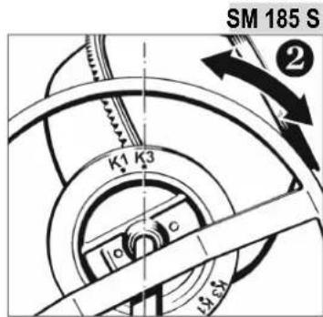 Lescha SM 145 S - Handwiel bij het zwenken goed vasthouden. - 3