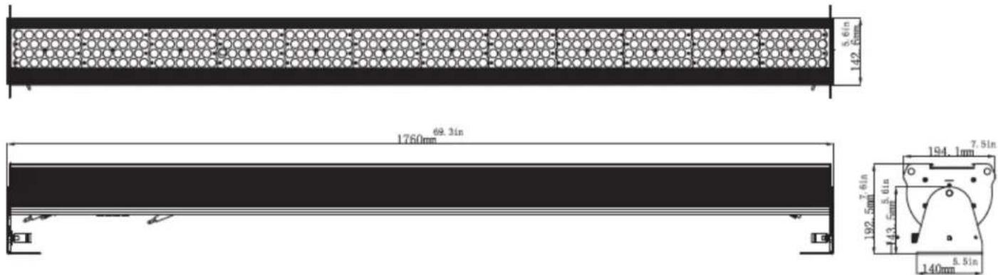 Elation Colour Chorus 12 - PLANS DIMENSIONNELS - 1