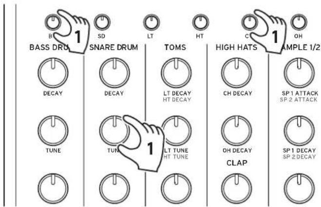 KORG Drumlogue - Utiliser les commandes de mixeur et de kit - 1
