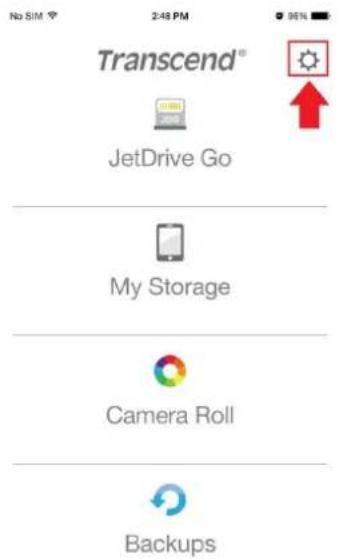 TRANSCEND JetDrive Go 300 - Application - Réglages - 1