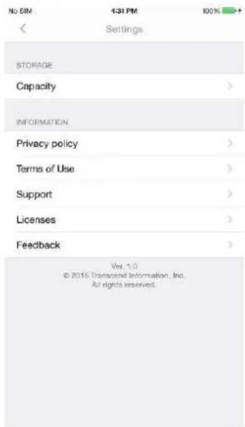 TRANSCEND JetDrive Go 300 - Application - Réglages - 2