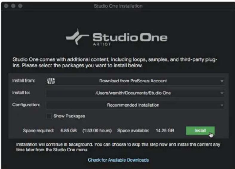 PRESONUS AudioBox GO - Téléchargement et lancement du programme d'installation de Studio One Prime - 1