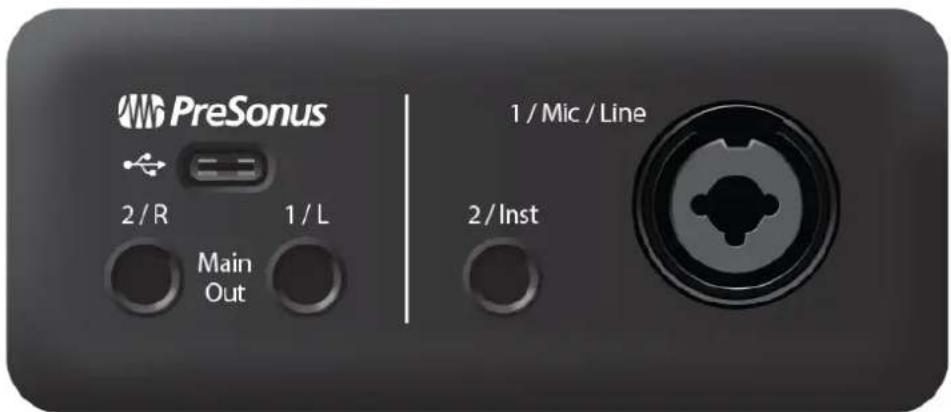 PRESONUS AudioBox GO - Connexions de la face arrête - 1