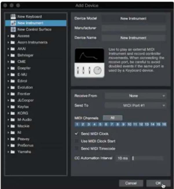 PRESONUS AudioBox GO - Configuration d'un module de sons MIDI externe depuis la page d'accueil - 2