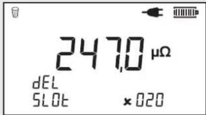 Megger DLRO10HD - Suppression des résultats de test - 3