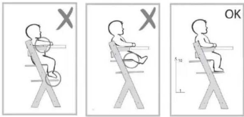 Kindercraft ENOCK - Position selection for the baby highchair and the chair for older children: - 1