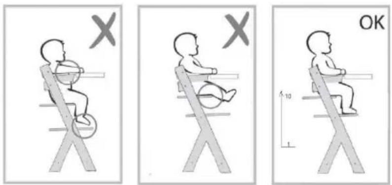 Kindercraft ENOCK - SeLECTION de la posicion de la silla alta para niños y de la silla para los niños mayores: - 1