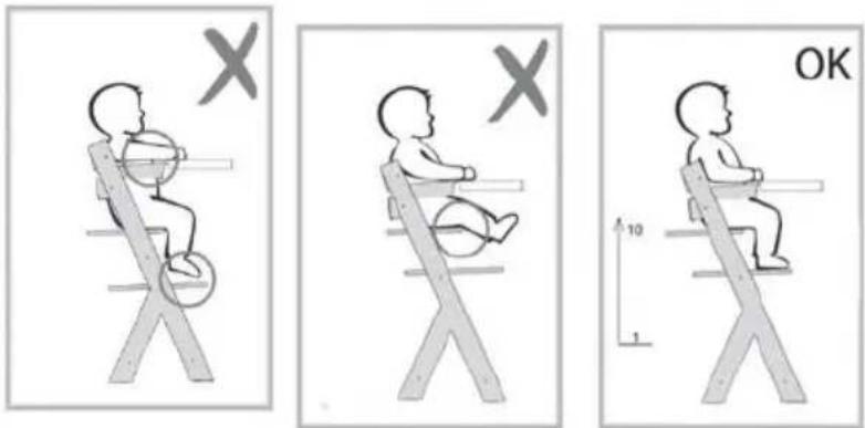 Kindercraft ENOCK - Alegerea poziţiei scaunului inalt pentru copii și a scaunului inalt pentru copii mai mari: - 1