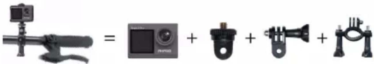 Product image showing a camera with a sensor and three different mechanical components, each labeled with its name.