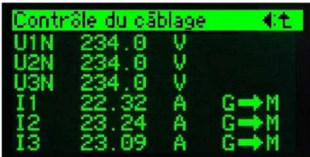 Camille Bauer Sineax CAM - Valeurs mesurées pour le contrôle du câblage - 1