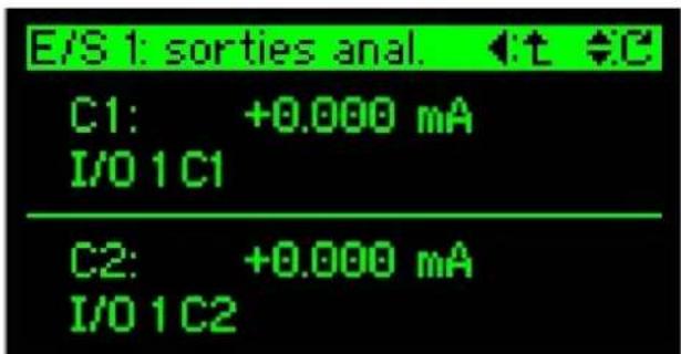 Camille Bauer Sineax CAM - Valeurs mesurées des E/S et des relais - 1