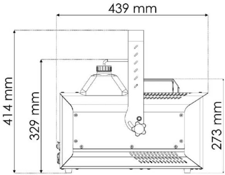 Showtec Stellar F1500 Fogger - Dimensions - 1