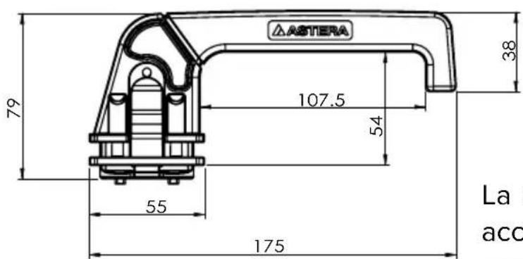 Astera Leo Fresnel - Opzioni di montaggio con la staffa a U (AF250-YK) - 5