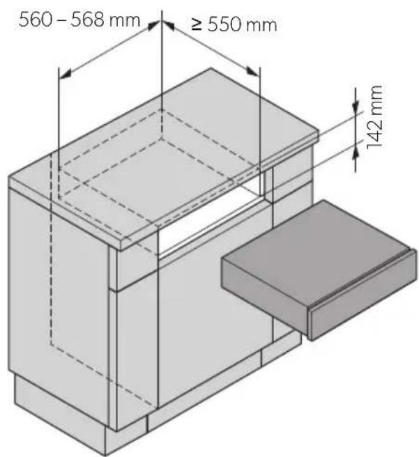 560 - 568 mm ≥ 550 mm 142 mm
