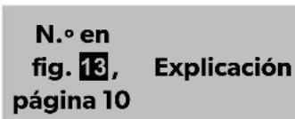 N.º en fig. 13, Explicación página 10