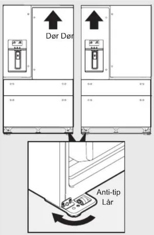 AEG RMB954E9VX - Nivåregulering av skapet og justering av dør (etter behov) - 1