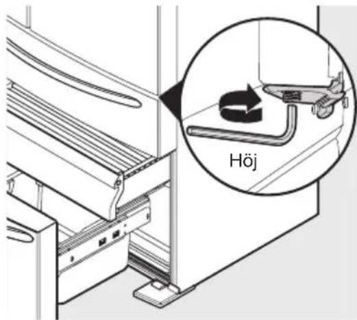 AEG RMB954E9VX - Nivellering av kylskåp och inriktning av kylskåpsdörr (om nödvändigt) - 2