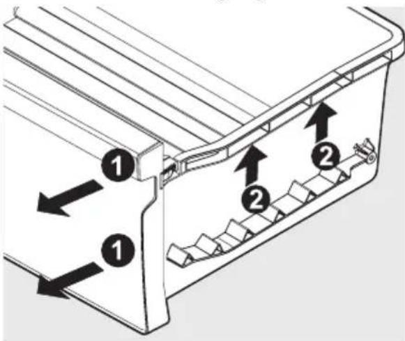 AEG RMB954E9VX - Sådan udtages Ultra Fresh-skuffen til rengøring: - 1