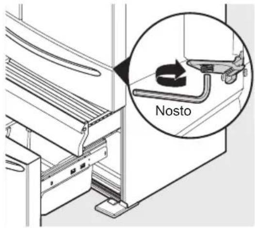 AEG RMB954E9VX - Kaapin vaaitus ja jääkaapin oven kohdistaminen (tarvittaessa) - 2
