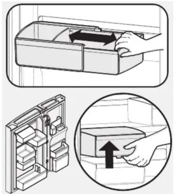 AEG RMB954E9VX - Um den Türbehälter auf einer anderen Schiene zu befestigen: - 1