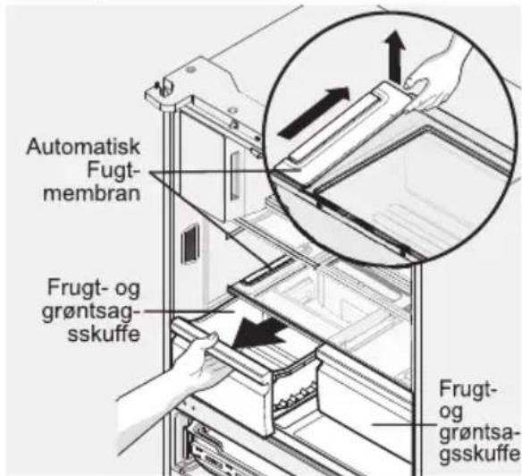 AEG RMB954E9VX - Slik fjerner du automatisk luftfuktighetskontrollmembranen: - 1