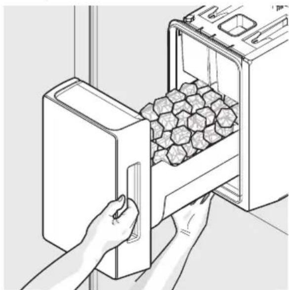 AEG RMB954E9VX - Fjern og tøm isskuffen hvis: - 1