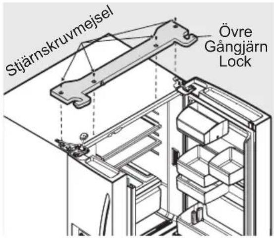 AEG RMB954E9VX - Följ anvisningarna nedan för att ta av kylskåpsdörrarna: - 1