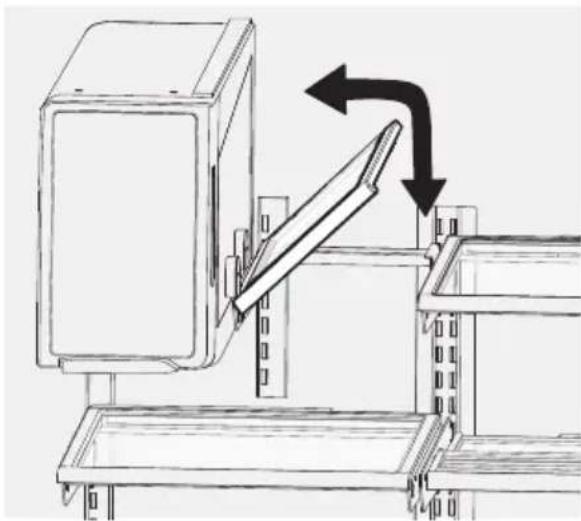 AEG RMB954E9VX - Sådan justeres vippehylden: - 1