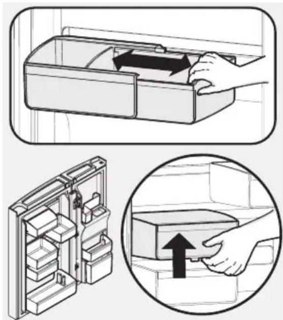 AEG RMB954E9VX - To move door bin from rail to rail: - 1