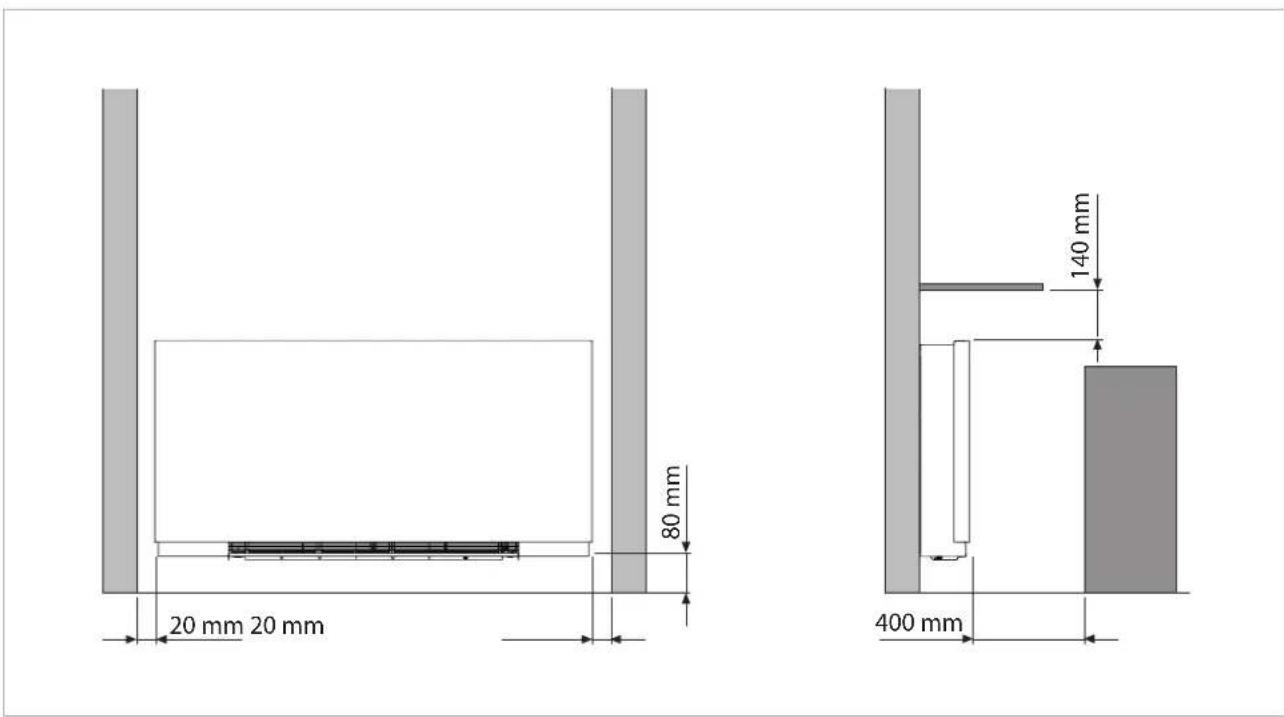DAIKIN FWXV15ABTV3 - Espacio minimo de instalacion - 1