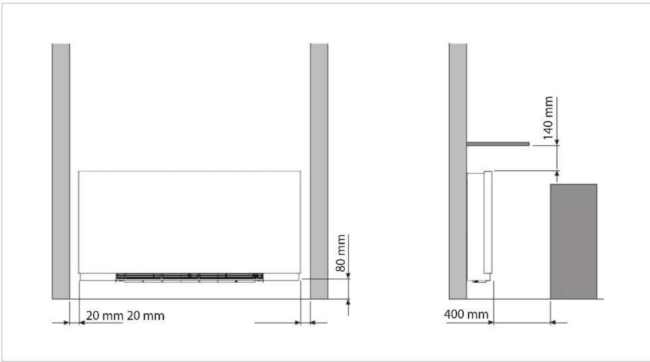 DAIKIN FWXV15ABTV3 - Minimum installation space - 1