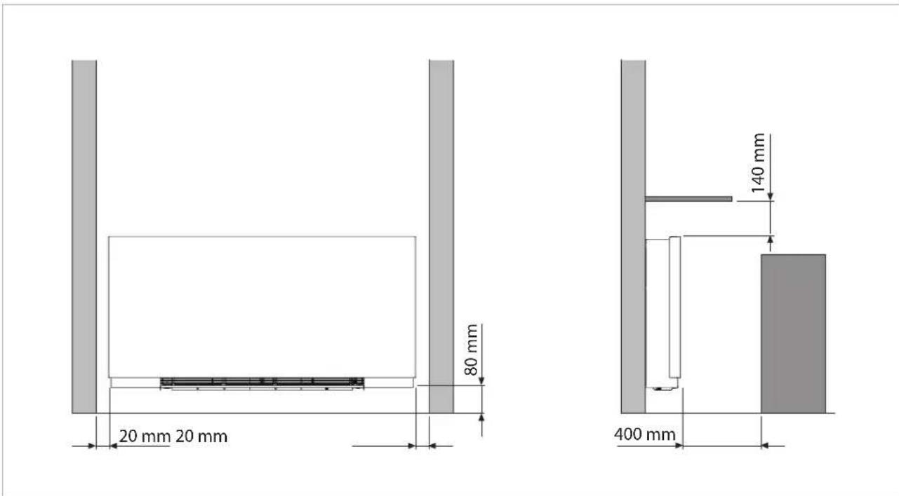 DAIKIN FWXV15ABTV3 - Distanze minime di installmente - 1