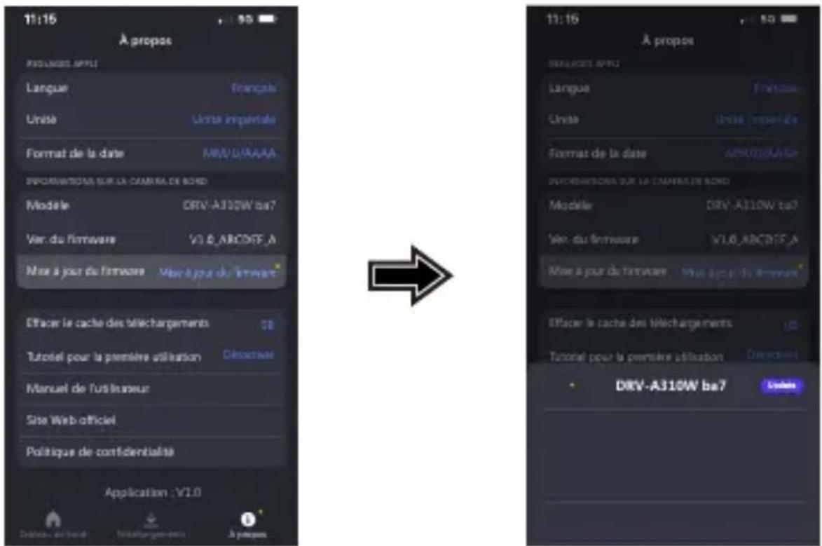 11:15 À propos PROGRESS APPUI Langue Françale Unite Unite impériale Format de la date MMVU/ARAAA INFORMATIONS SUR LA CAMERA DE BOND Modèle DRV-A310W ba7 Ver. du firmware V1.6_ARCDTF_A Nise à jour du firmware Vibré à jour du firmware Effacer le cache des bléchargements 38 Tutoutel pour la première utilisation Directive Manuel de l'utlinisateur Site Web officiel Politique de confidentialité Application : V1.0 Dabouv de l'bead Nisatlargementa À propos 11:15 À propos PROGRESS APPUI Langue Françale Unite Unite impériale Format de la date MMVU/ARAAA INFORMATIONS SUR LA CAMERA DE BOND Modèle DRV-A310W ba7 Ver. du firmware V1.6_ARCDTF_A Nise à jour du firmware Vibré à jour du firmware Effacer le cache des Mèchargements 38 Tutoutel pour la première utilisation Directive DRV-A310W ba7 Unite