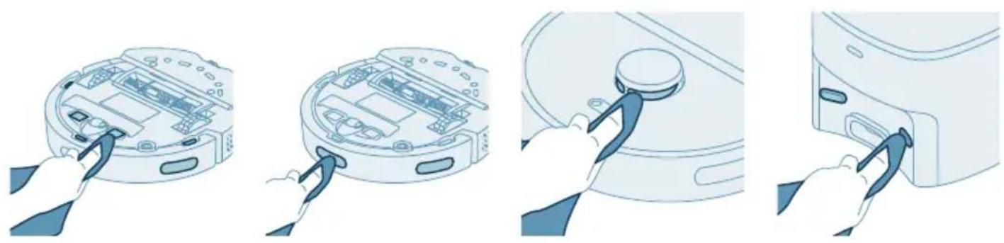 PHILIPS HomeRun 2000 Series XU2100 - Rengør sensorerne, kontaktpunkterne og IR-signalvinduet - 1