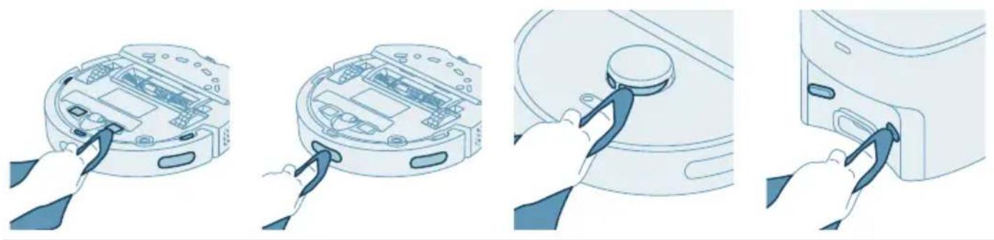 PHILIPS HomeRun 2000 Series XU2100 - Rengöring av sensorer, Kontaktpunkter och IR-signalfönstret - 1