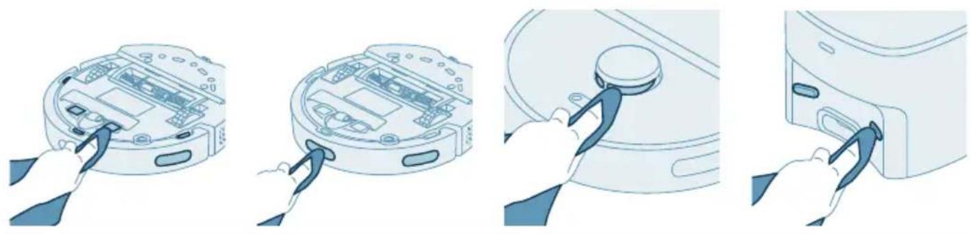 PHILIPS HomeRun 2000 Series XU2100 - Reinigen der Sensoren, Kontaktpunkte und des Infrarot-Signalsenders - 1