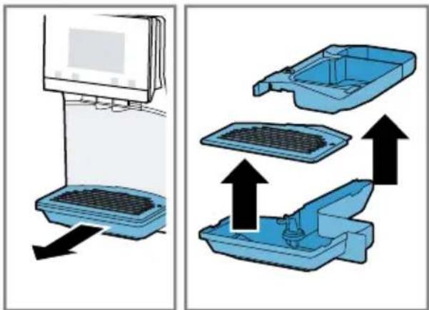 BOSCH TPU60501 - Nettoyer la cuvette d'égoutage et le réservoir pour marc de café - 1