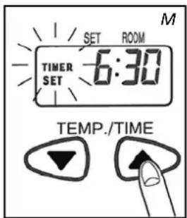 SET ROOM TIMER 6:30 SET TEMP./TIME
