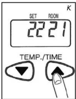SET ROOM 22 21 TEMP./TIME K