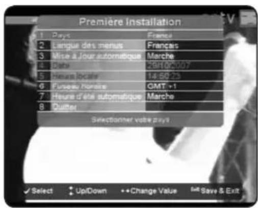 Inverto IDL5550S - Menu d'installation - 1