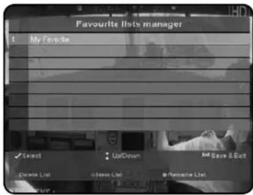 Inverto IDL5550S - Add, remove and rename favourite list - 1