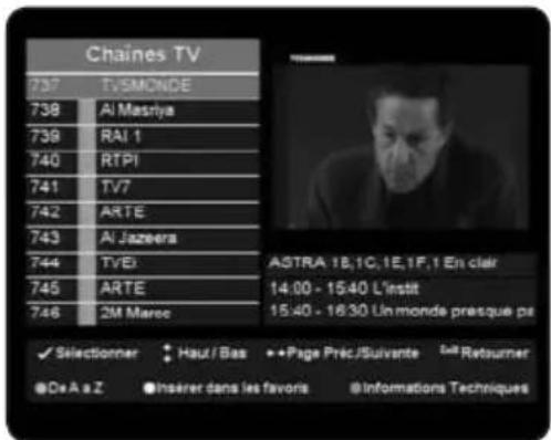 Inverto IDL5550S - Choisir la liste active - 1